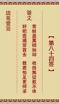 诸葛神签 第 84 签