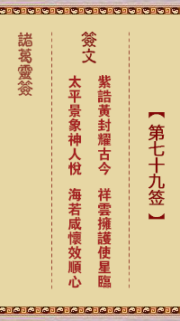 诸葛神签 第 79 签