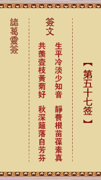 诸葛神签 第 57 签