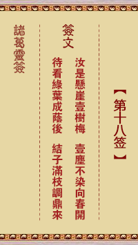 诸葛神签 第 18 签