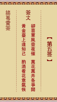 诸葛神签 第 5 签