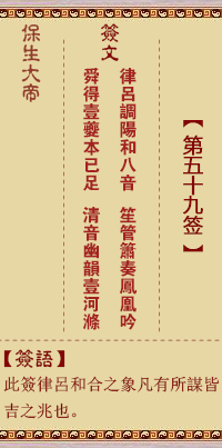 保生大帝灵签 第 59 签：律、【用兑卦】