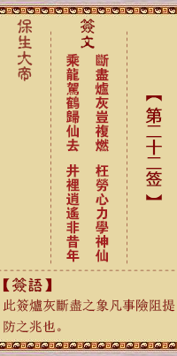 保生大帝灵签 第 22 签：断、【用噬嗑卦】