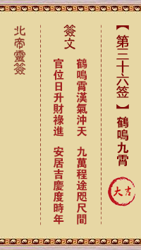 北帝灵签 第 36 签：鱼翻桃浪 上上