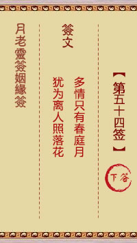 月老灵签姻缘签 第 54 签：下